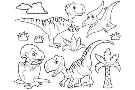 Coloriage Dinosaure 56 – 10doigts.fr